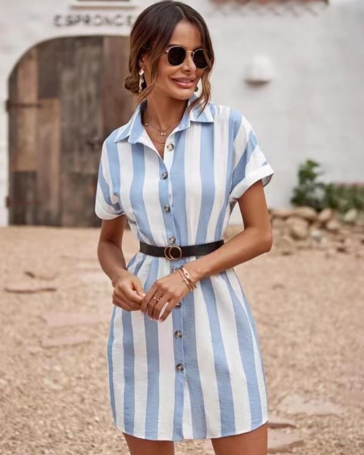 Colette | Robe-Chemise Rayée Femme