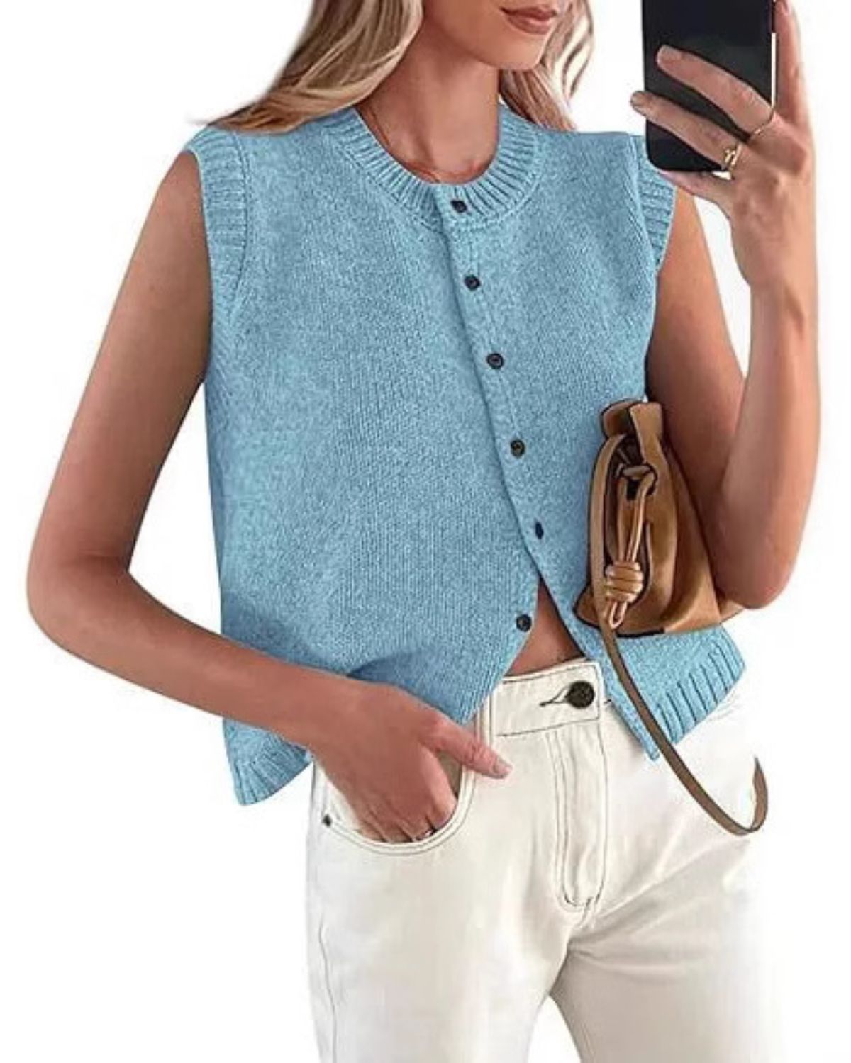 Sabine | Gilet Sans Manches en Maille pour Femme