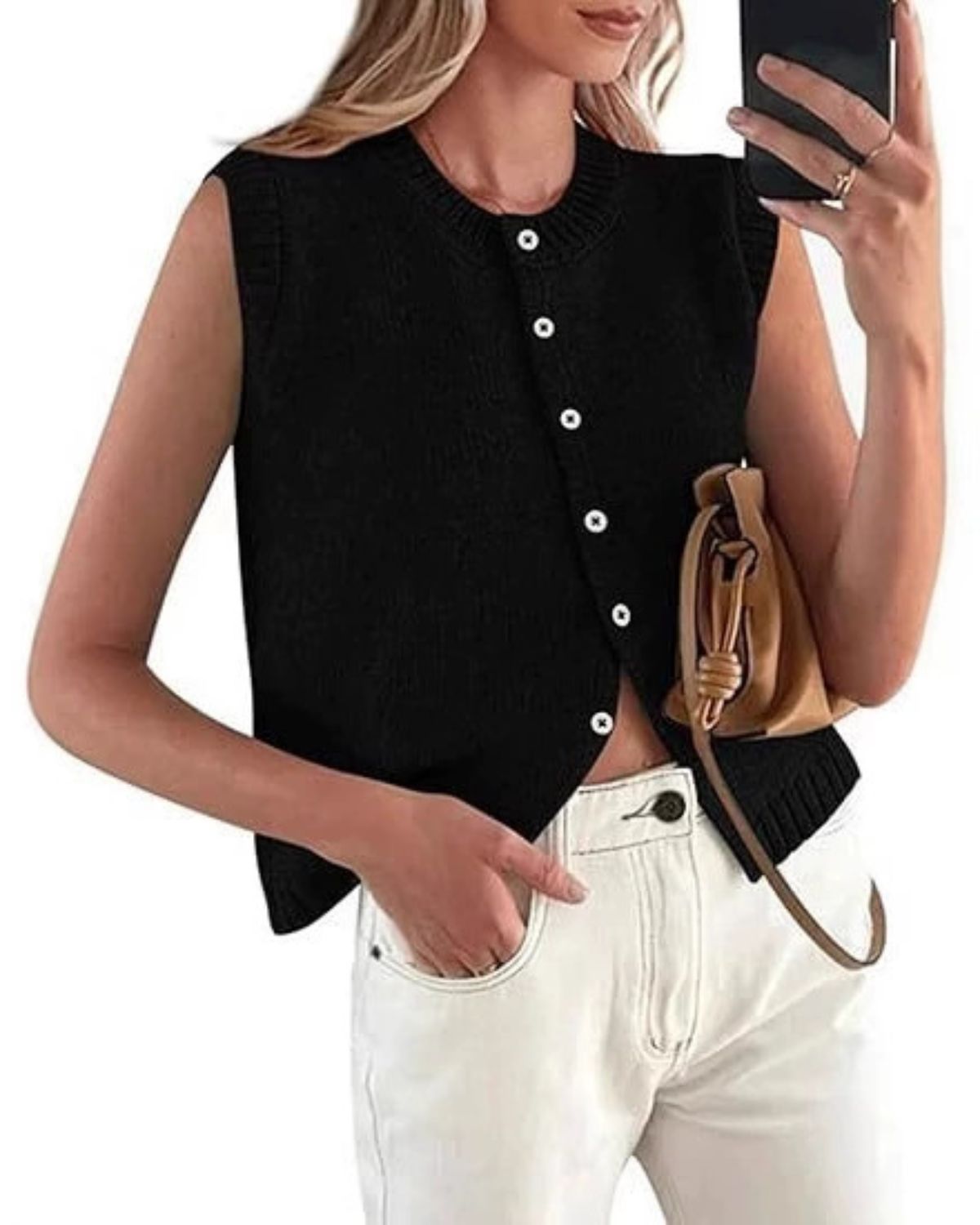 Sabine | Gilet Sans Manches en Maille pour Femme