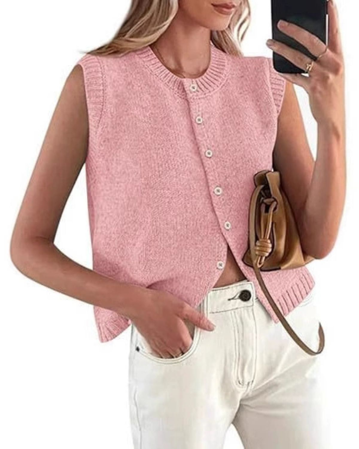 Sabine | Gilet Sans Manches en Maille pour Femme