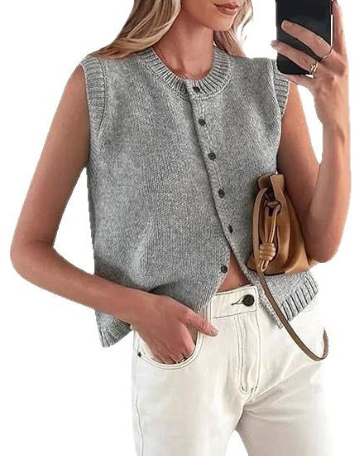 Sabine | Gilet Sans Manches en Maille pour Femme