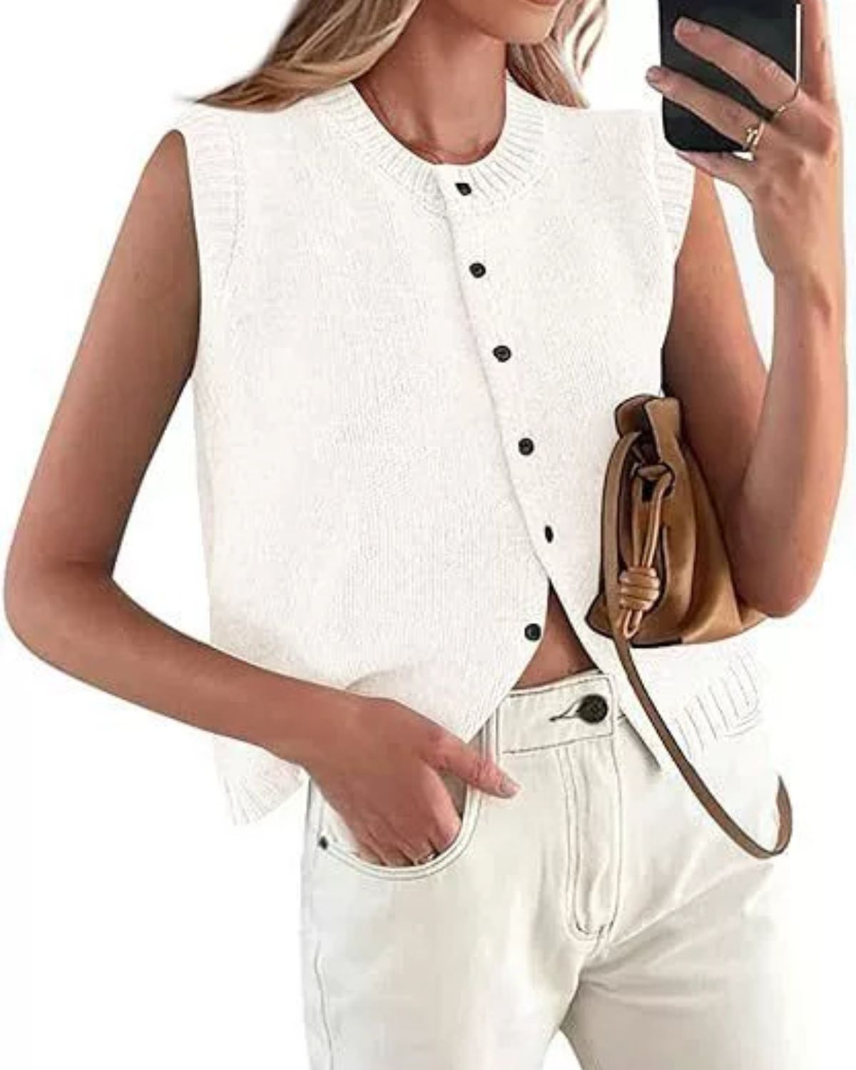 Sabine | Gilet Sans Manches en Maille pour Femme