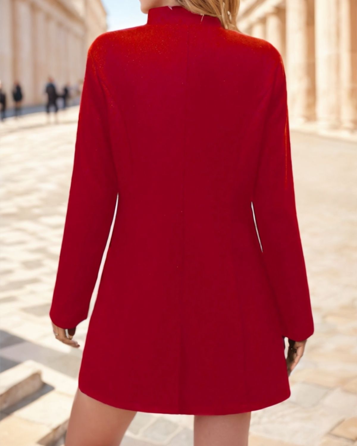 Renée | Manteau Long Élégant à Col Montant pour Femme