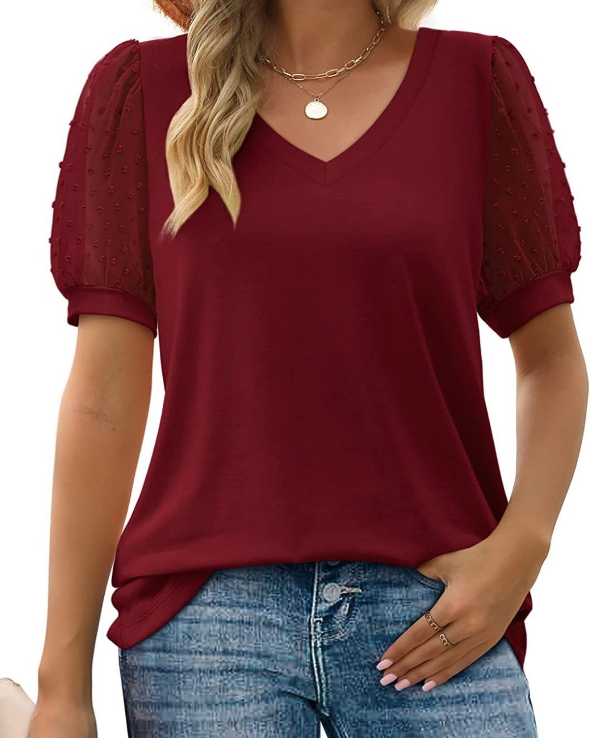 Christiane | T-shirt Décontracté à Manches Transparentes pour Femme