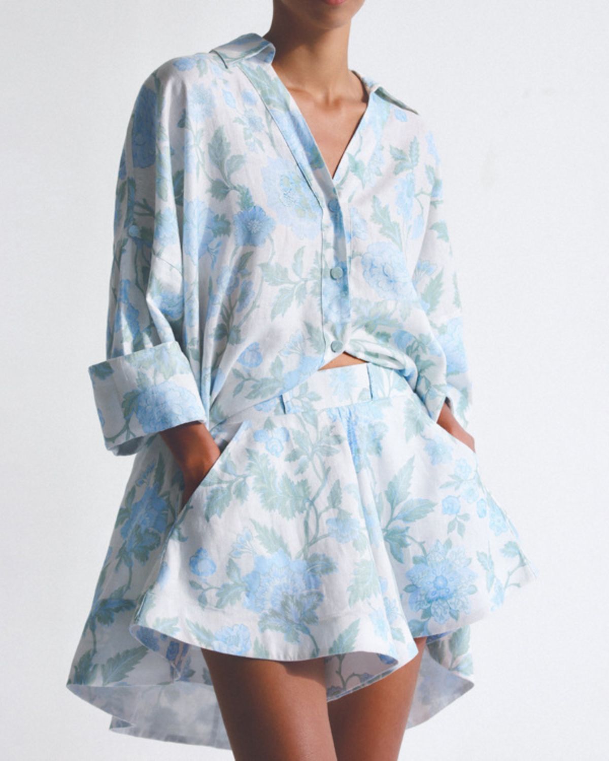 Benoîte | Ensemble Chemise Fleurie et Short Flottant