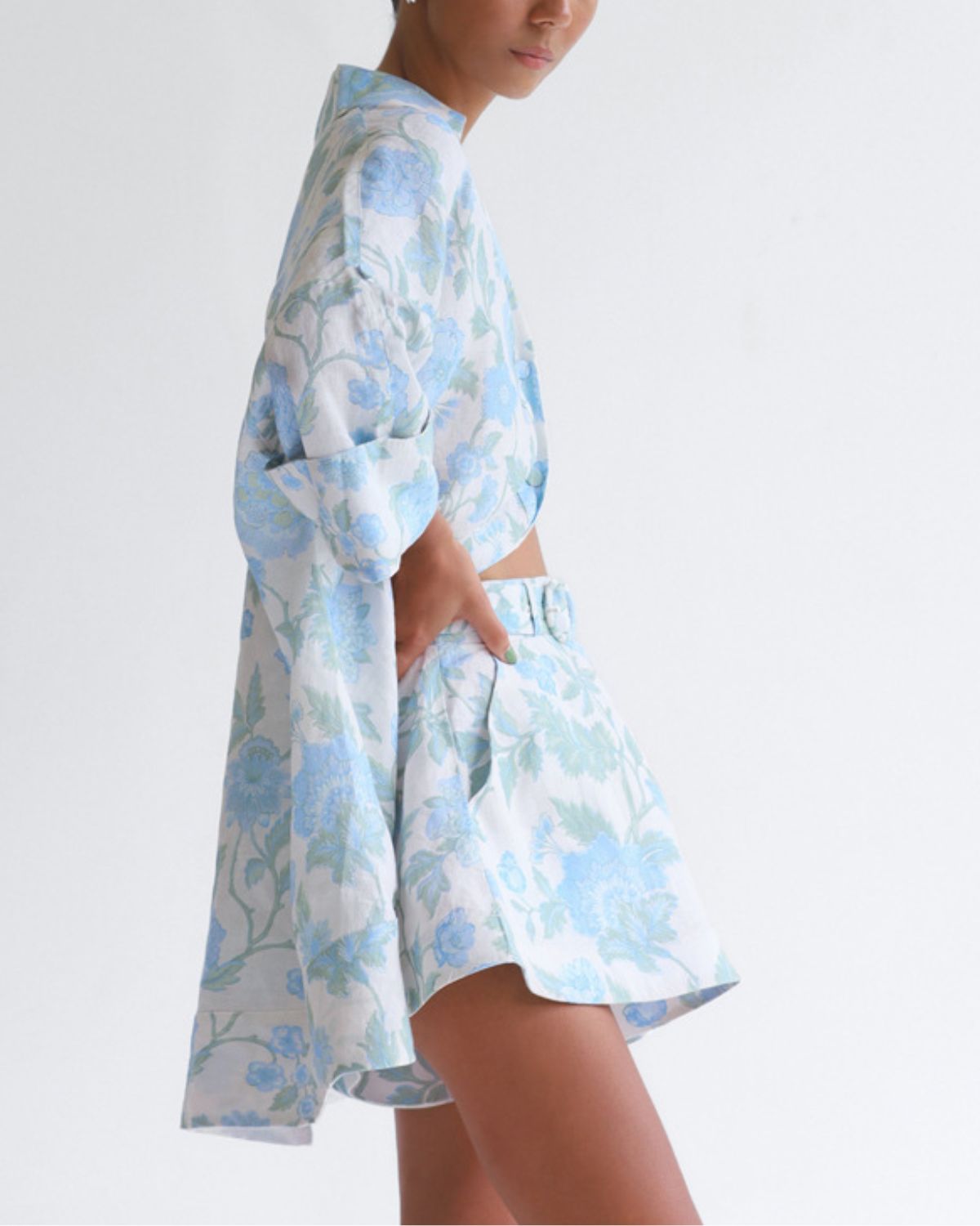 Benoîte | Ensemble Chemise Fleurie et Short Flottant