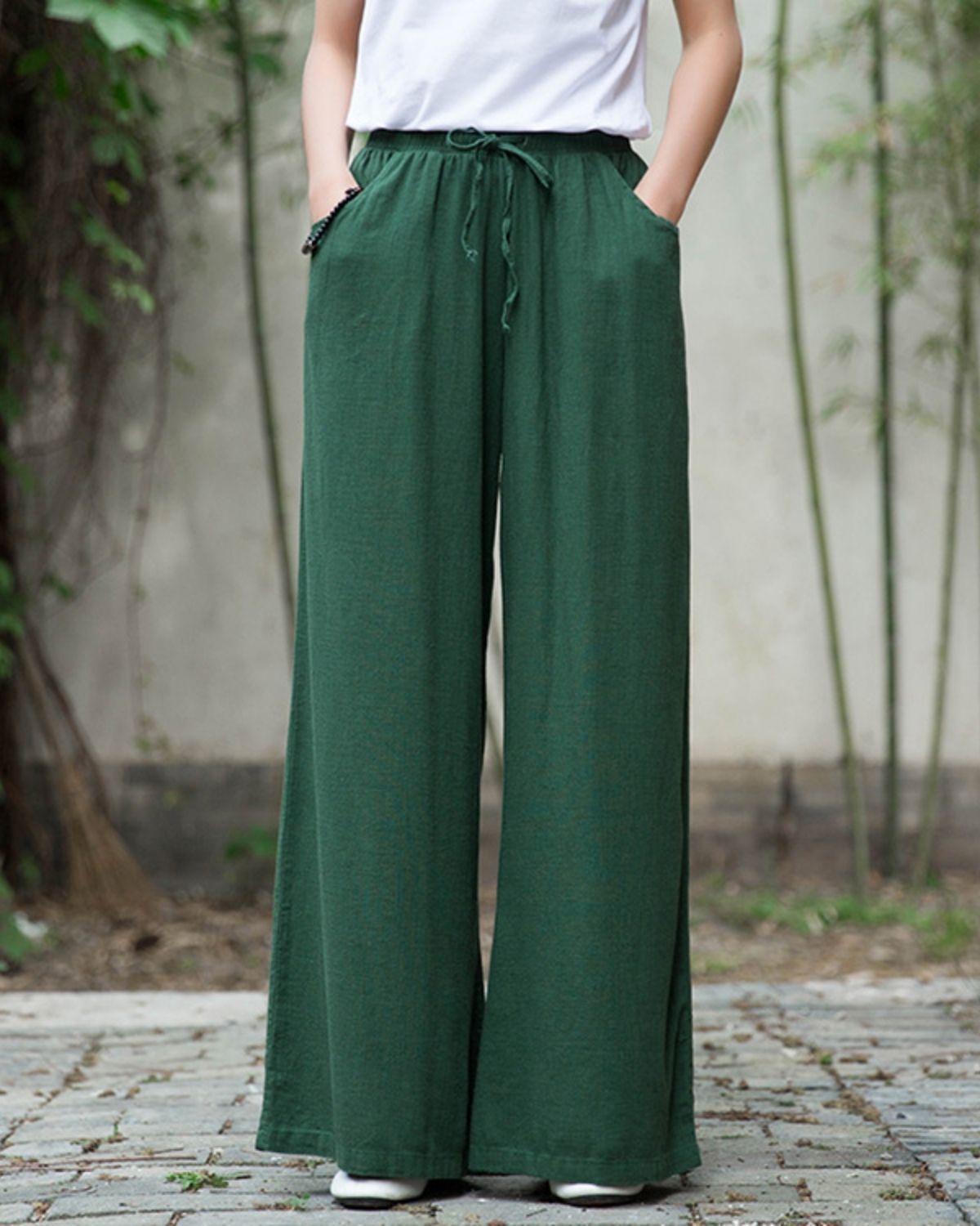 Michèle | Pantalon Large Décontracté en Lin pour Femme