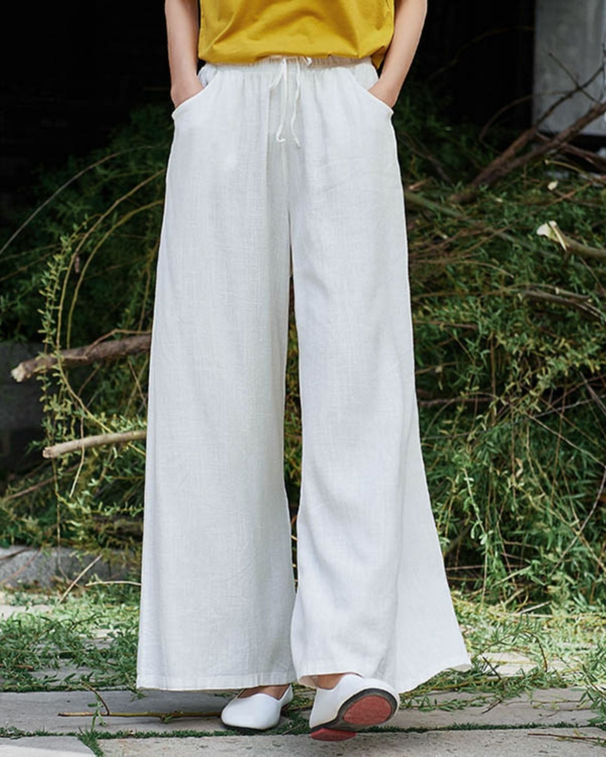 Michèle | Pantalon Large Décontracté en Lin pour Femme