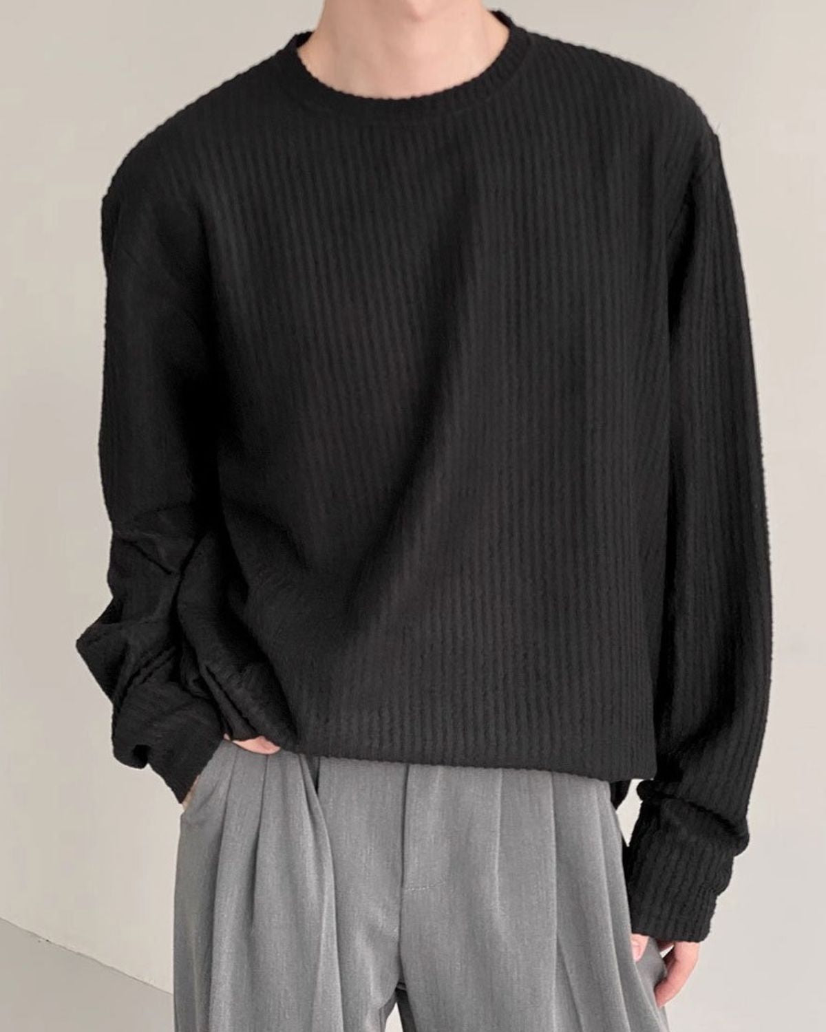 Maël | Pull Col Rond en Maille Texturée pour Homme