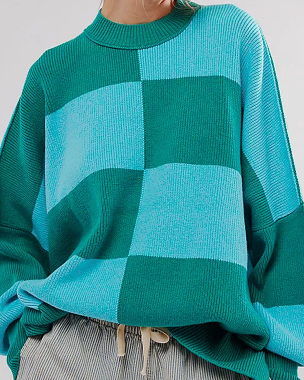 Alizée | Pull Oversize à Carreaux pour Femme