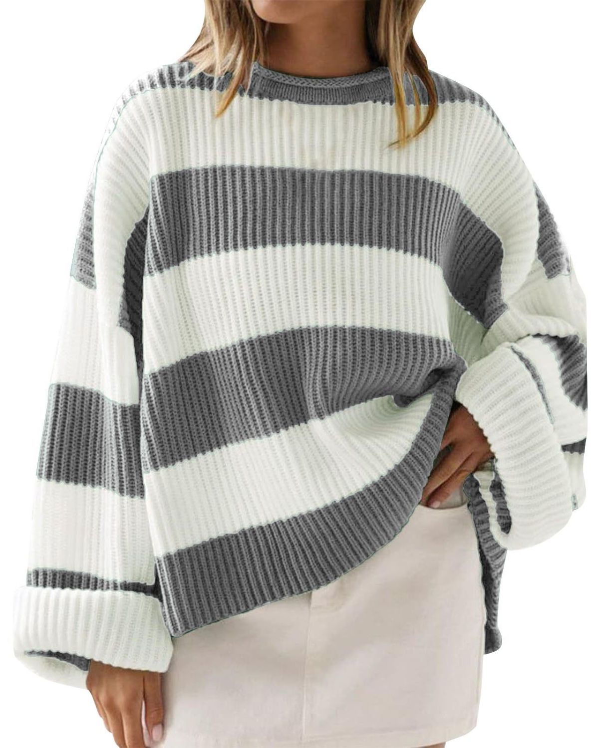 Éléanor | Pull Oversize à Rayures pour Femme