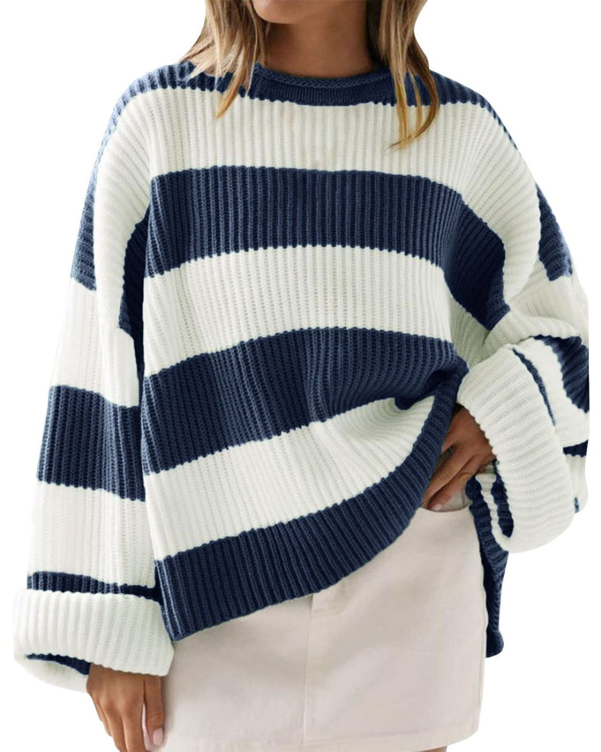Éléanor | Pull Oversize à Rayures pour Femme