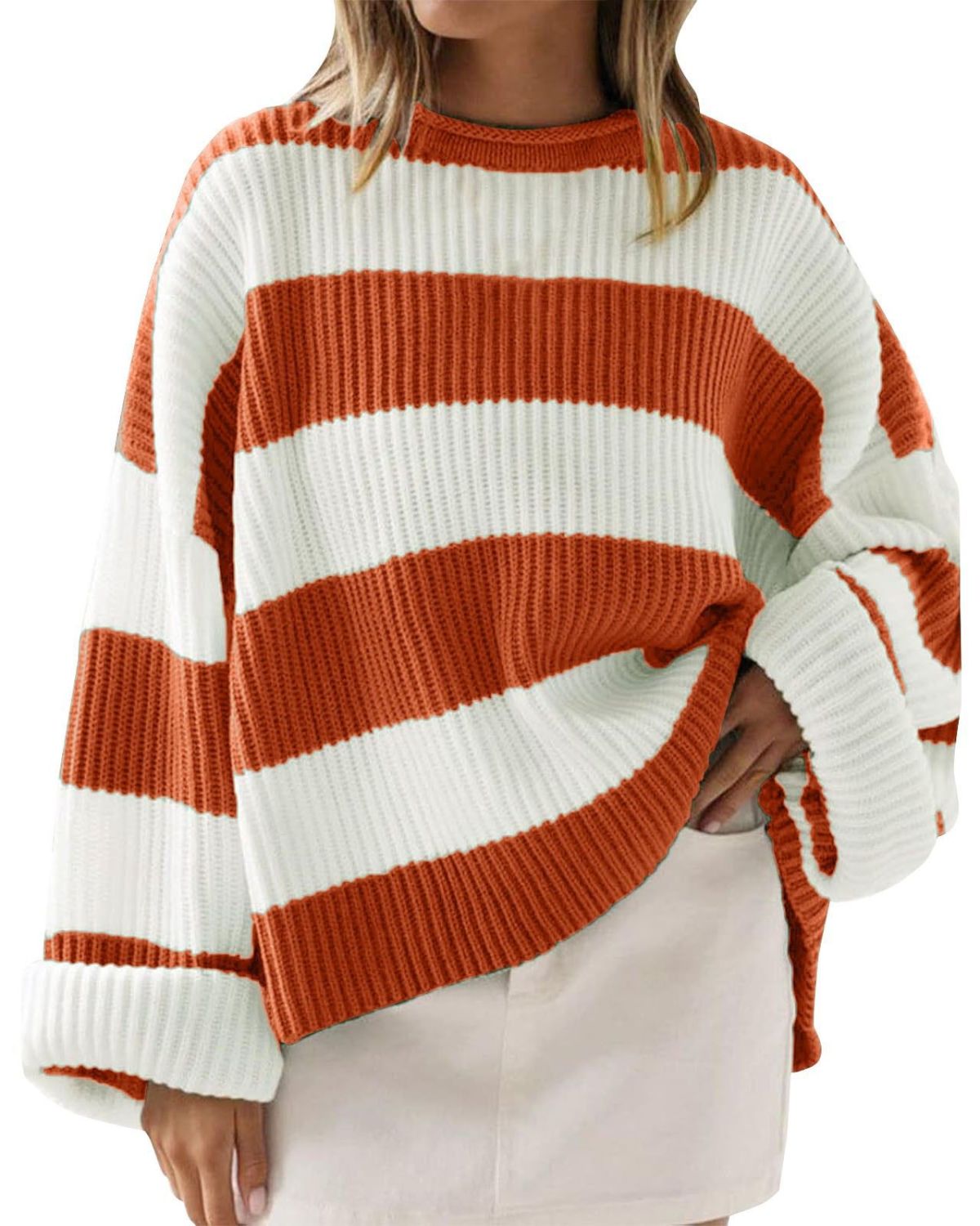 Éléanor | Pull Oversize à Rayures pour Femme