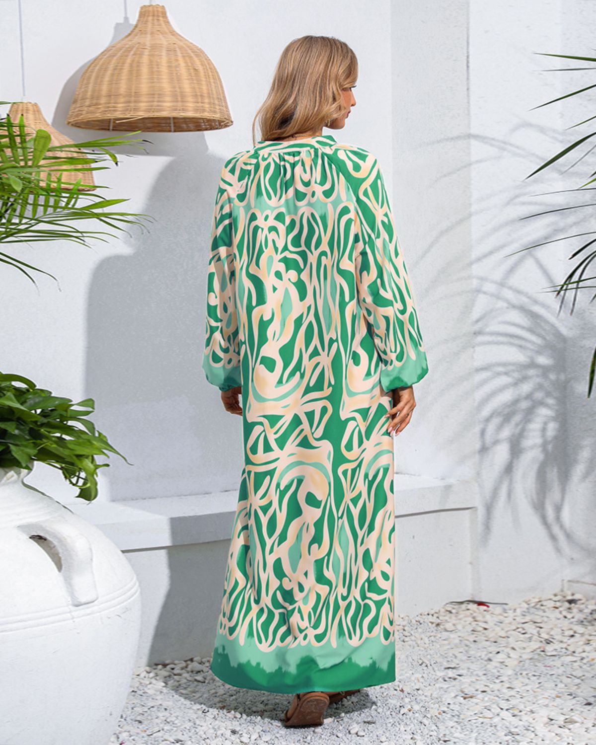 Sophie | Robe Longue Imprimée Abstraite et Élégante pour Femme