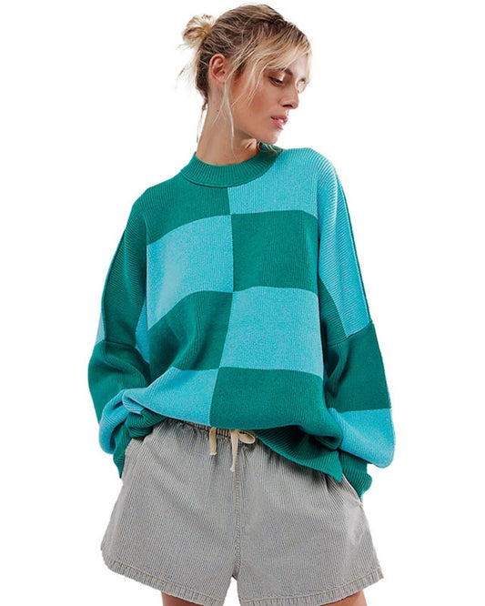Alizée | Pull Oversize à Carreaux pour Femme