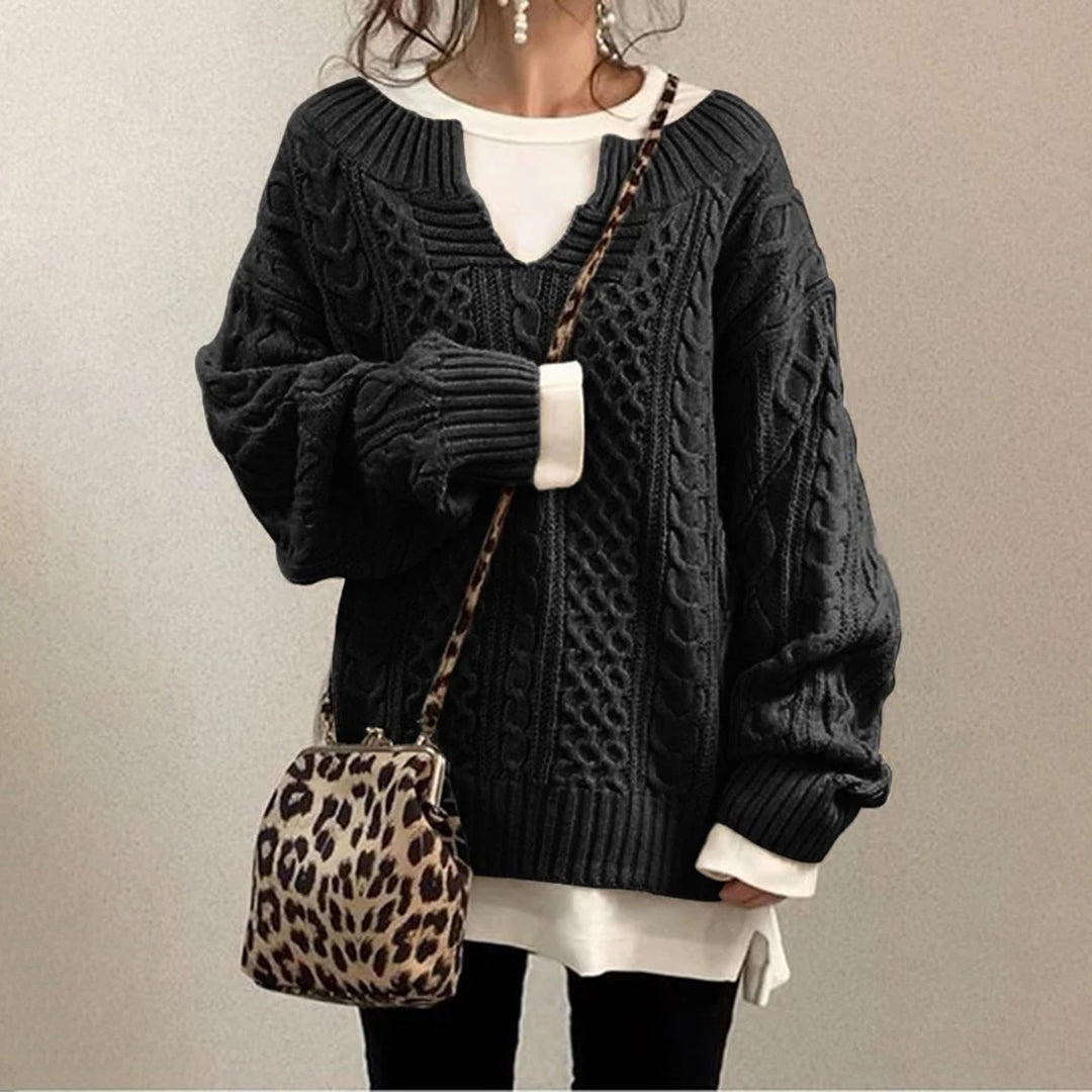 Ninon | Pull oversize en maille torsadée pour femmes