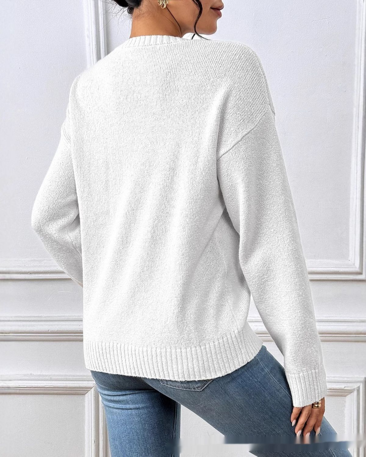 Noèle | Pull Décontracté en Maille Brodée Cœur pour Femme