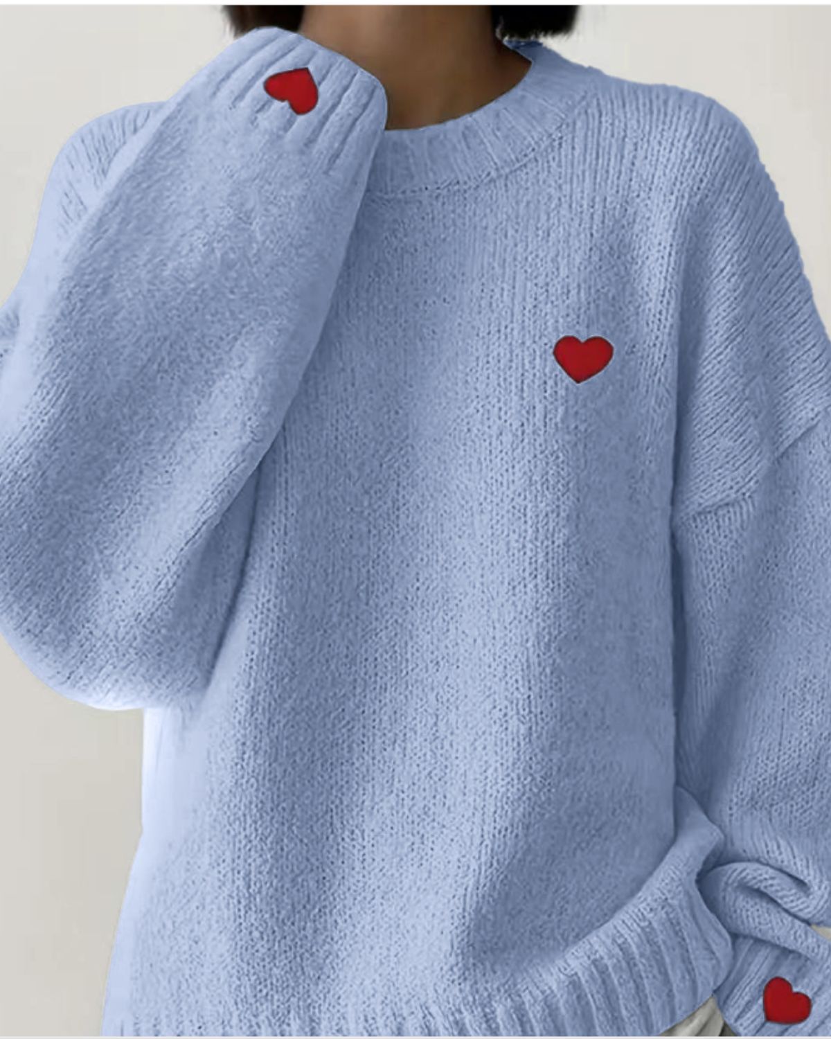 Noèle | Pull Décontracté en Maille Brodée Cœur pour Femme