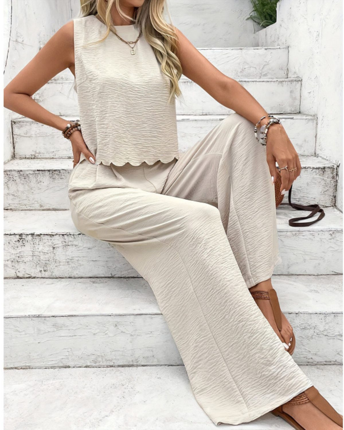 Agnes | Ensemble Chic Débardeur & Pantalon Large pour Femme