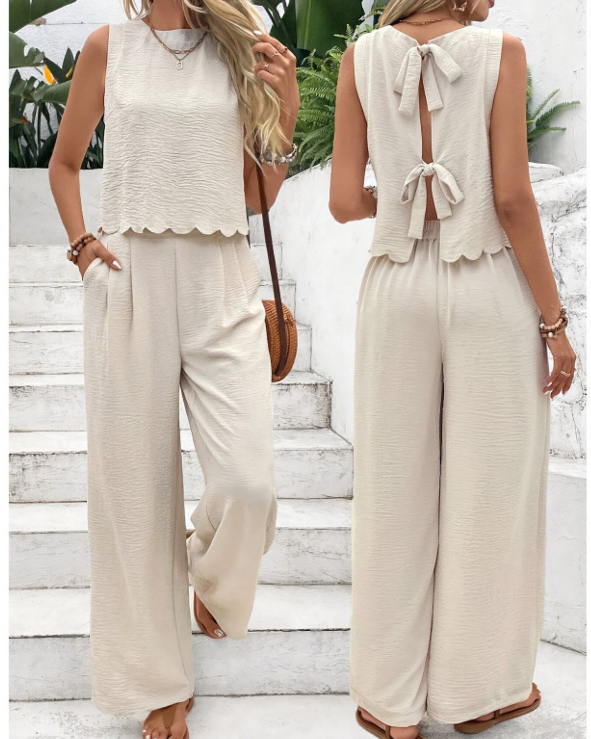 Agnes | Ensemble Chic Débardeur & Pantalon Large pour Femme