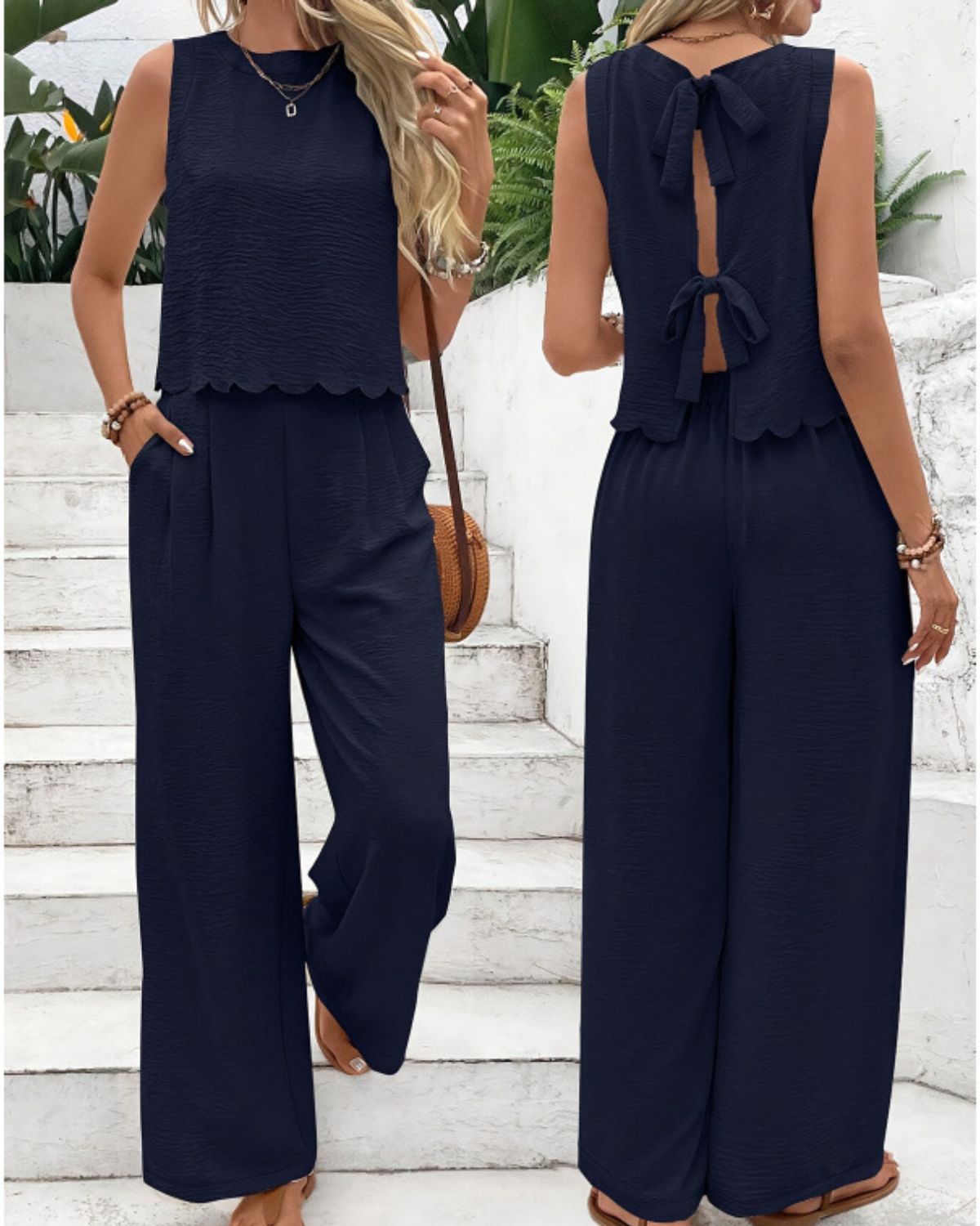 Agnes | Ensemble Chic Débardeur & Pantalon Large pour Femme