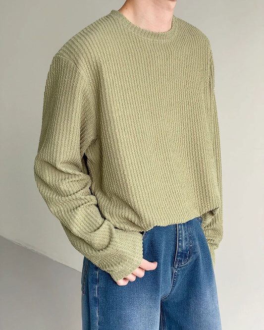 Maël | Pull Col Rond en Maille Texturée pour Homme