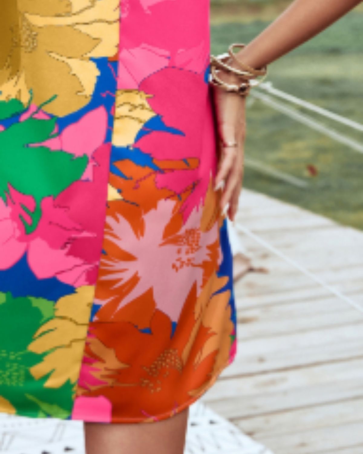 Agathe | Robe Courte Fleurie à Manches Volantées