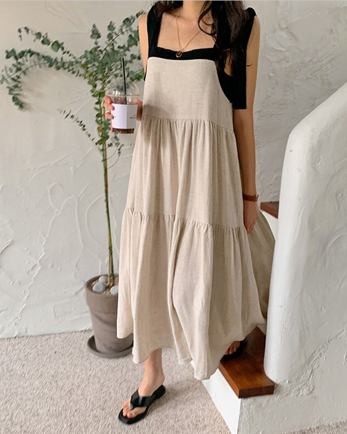 Yvette | Robe Longue Décontractée à Bretelles Larges pour Femme
