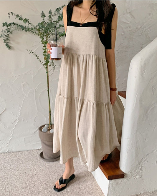 Yvette | Robe Longue Décontractée à Bretelles Larges pour Femme