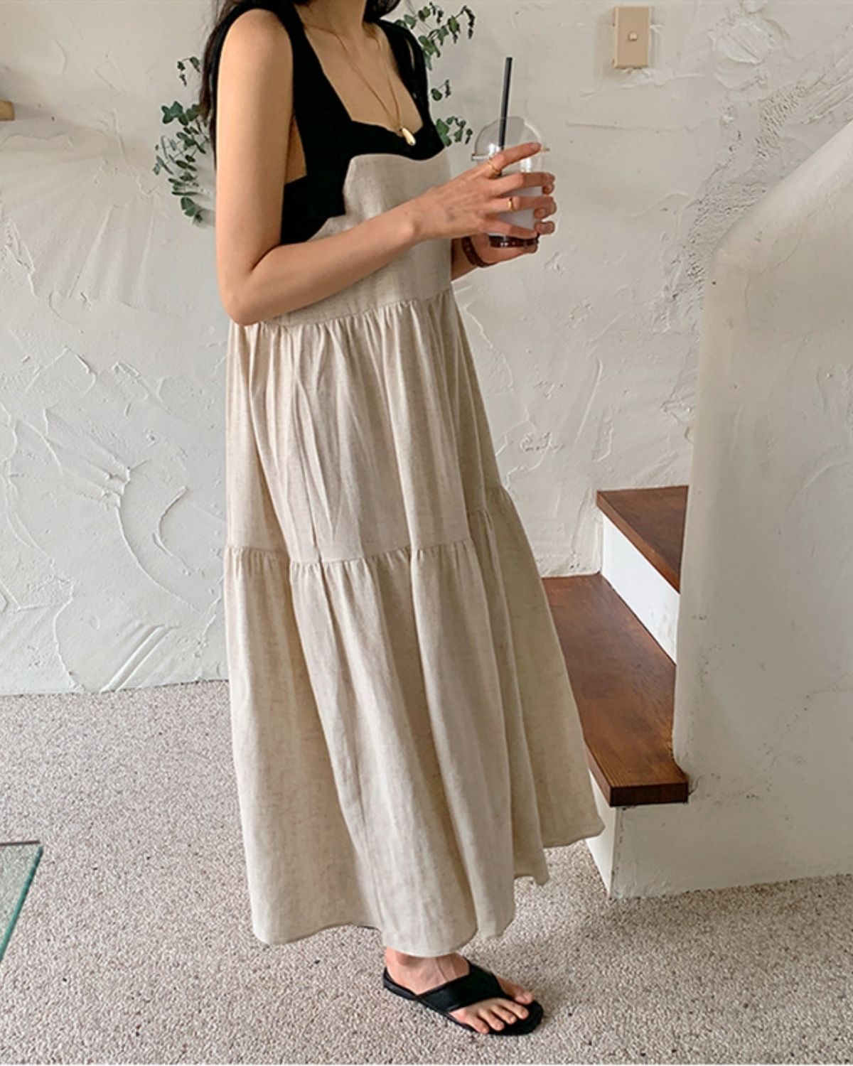 Yvette | Robe Longue Décontractée à Bretelles Larges pour Femme