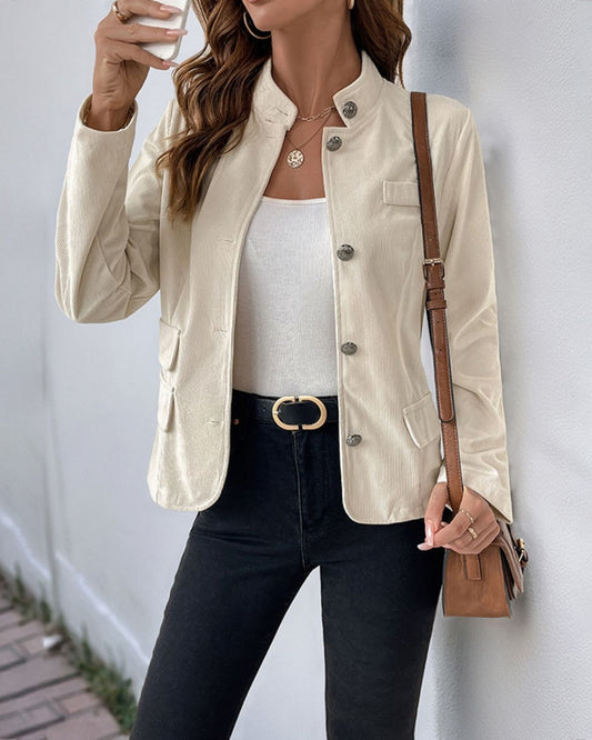Nathalie | Veste Décontractée à Col Montant pour Femme