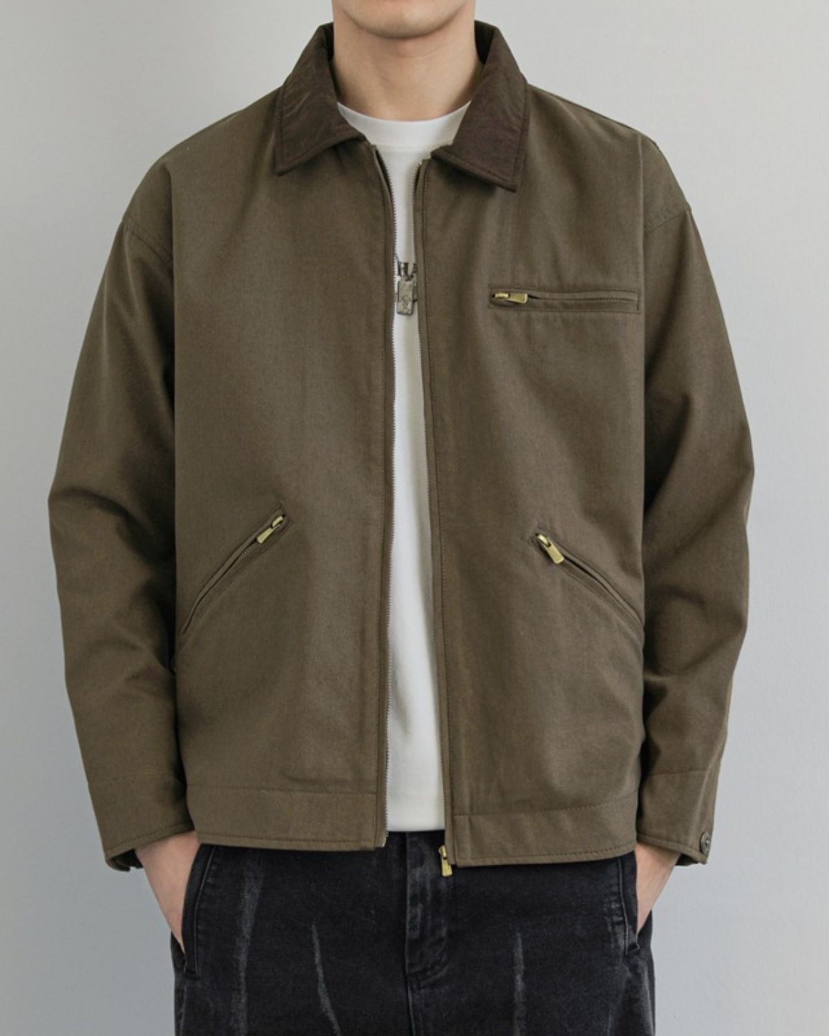 Alexandre | Veste Zippée Classique en Toile pour Homme