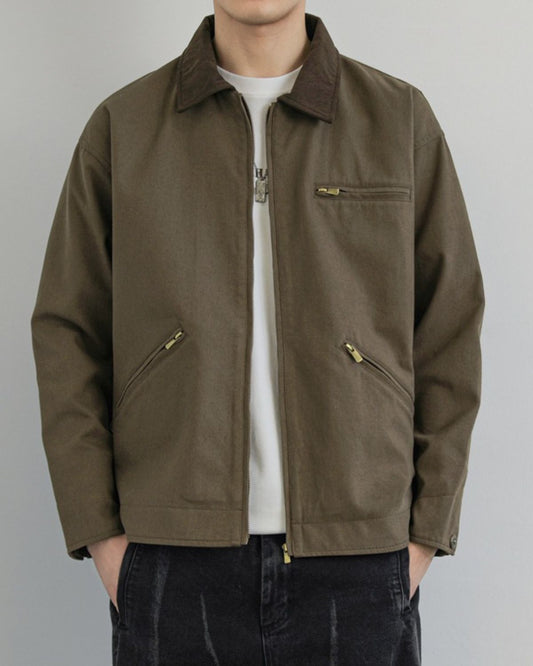 Alexandre | Veste Zippée Classique en Toile pour Homme