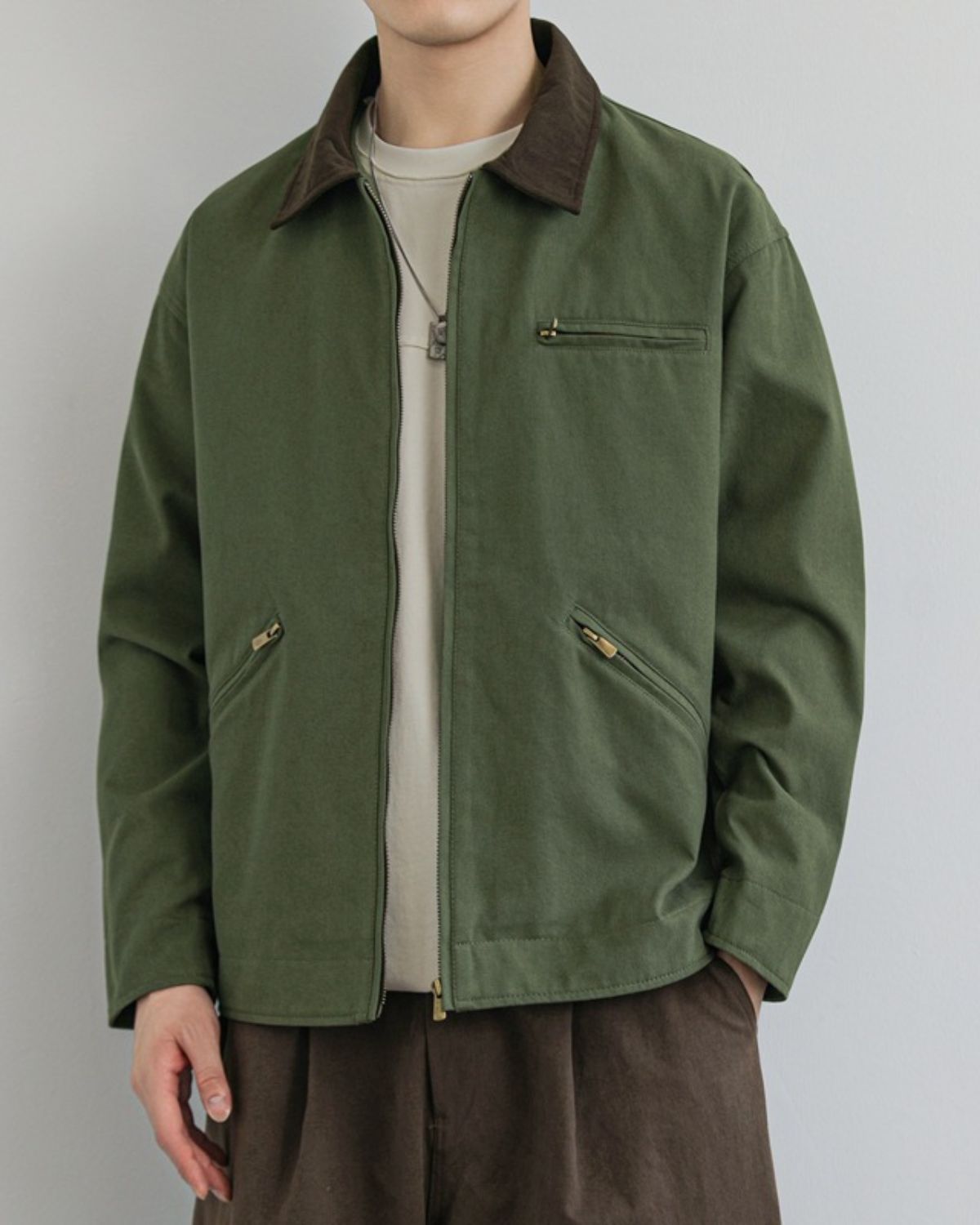 Alexandre | Veste Zippée Classique en Toile pour Homme